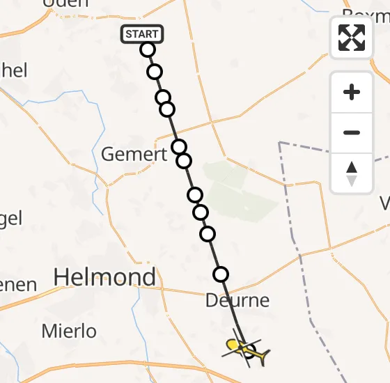 Vlucht Traumahelikopter PH-DOC van Odiliapeel naar Liessel op zondag 13 oktober 2024 18:41