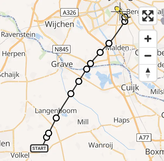 Vlucht Traumahelikopter PH-DOC van Vliegbasis Volkel naar Radboud Universitair Medisch Centrum op maandag 14 oktober 2024 1:04