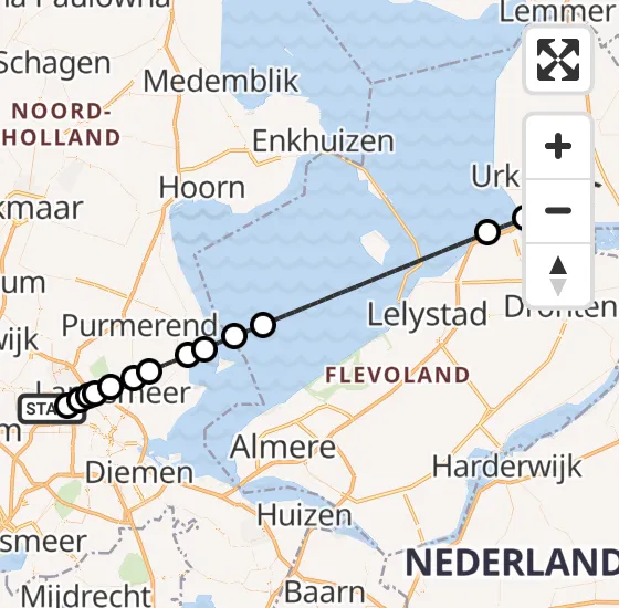 Vlucht Traumahelikopter PH-LLN van Amsterdam Heliport naar Nagele op maandag 14 oktober 2024 4:47