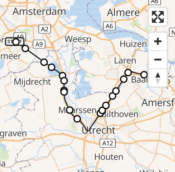 Vlucht Politiehelikopter PH-PXB van Schiphol naar Bunschoten-Spakenburg op maandag 14 oktober 2024 8:44