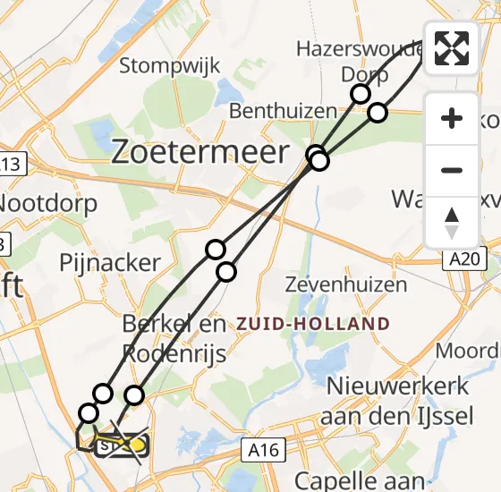 Vlucht Traumahelikopter PH-HVB van Rotterdam The Hague Airport naar Rotterdam The Hague Airport op maandag 14 oktober 2024 8:59