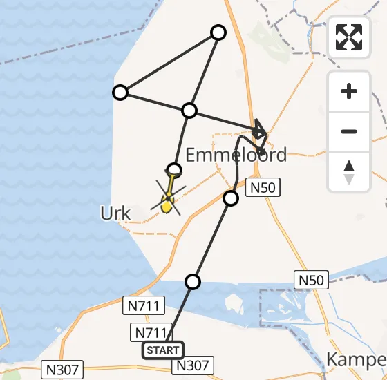 Vlucht Politiehelikopter PH-PXB van Swifterbant naar Tollebeek op maandag 14 oktober 2024 9:16