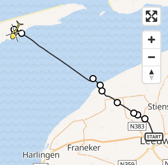 Vlucht Ambulancehelikopter PH-OOP van Leeuwarden naar Hoorn op maandag 14 oktober 2024 9:47