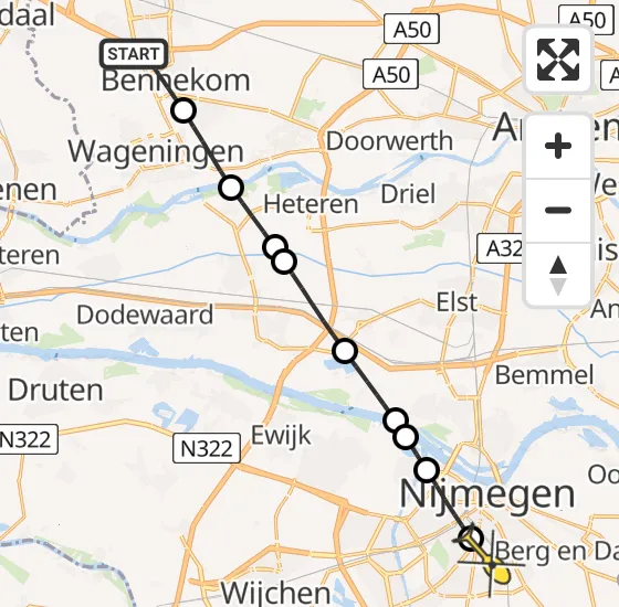 Vlucht Traumahelikopter PH-DOC van Bennekom naar Radboud Universitair Medisch Centrum op maandag 14 oktober 2024 9:57