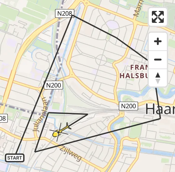 Vlucht Politiehelikopter PH-PXB van Haarlem naar Haarlem op maandag 14 oktober 2024 12:40