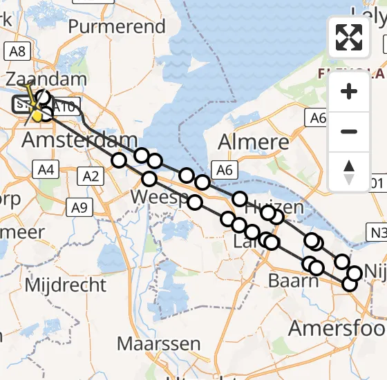 Vlucht Traumahelikopter PH-LLN van Amsterdam Heliport naar Amsterdam Heliport op maandag 14 oktober 2024 14:02