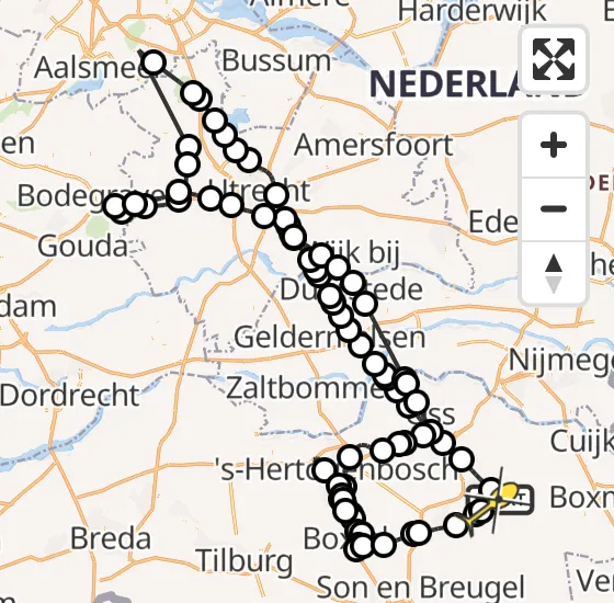 Vlucht Politiehelikopter PH-PXA van Vliegbasis Volkel naar Volkel op maandag 14 oktober 2024 15:23