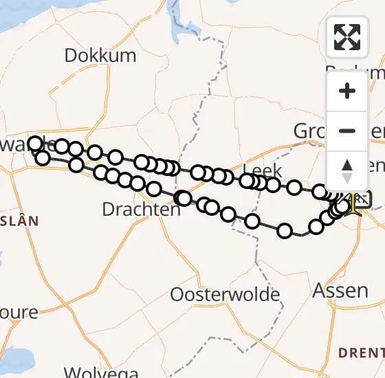 Vlucht Traumahelikopter PH-TTR van Groningen Airport Eelde naar Groningen Airport Eelde op maandag 14 oktober 2024 16:56