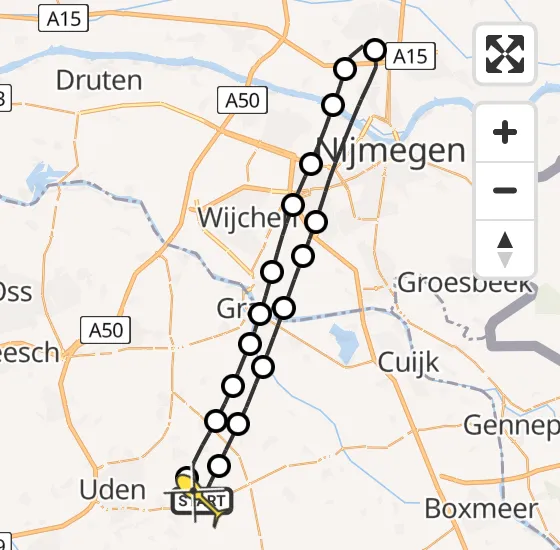 Vlucht Traumahelikopter PH-MAA van Vliegbasis Volkel naar Vliegbasis Volkel op maandag 14 oktober 2024 17:13