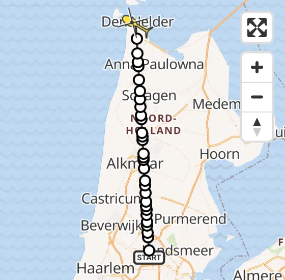 Vlucht Traumahelikopter PH-LLN van Amsterdam Heliport naar Den Helder op maandag 14 oktober 2024 23:23