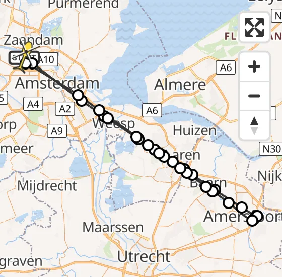 Vlucht Traumahelikopter PH-LLN van Amsterdam Heliport naar Amsterdam Heliport op dinsdag 15 oktober 2024 6:31