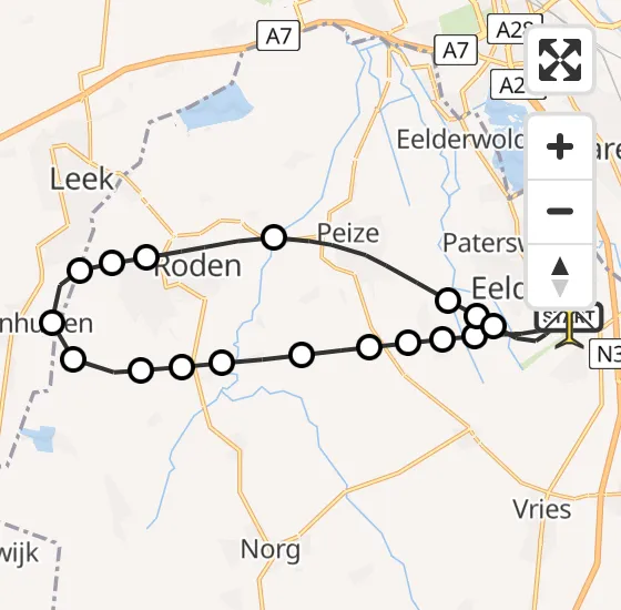 Vlucht Traumahelikopter PH-TTR van Groningen Airport Eelde naar Groningen Airport Eelde op dinsdag 15 oktober 2024 10:05