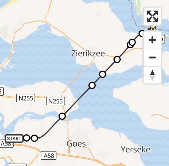 Vlucht Kustwachthelikopter PH-NCG van Vliegveld Midden-Zeeland naar Bruinisse op dinsdag 15 oktober 2024 10:09