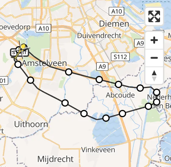 Vlucht Politiehelikopter PH-PXX van Schiphol naar Schiphol op dinsdag 15 oktober 2024 10:15