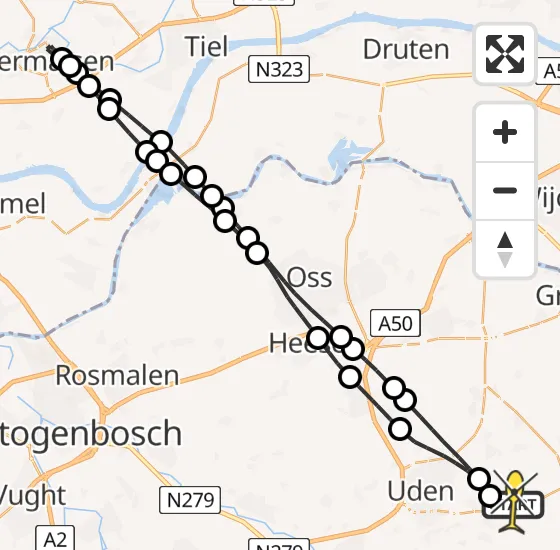 Vlucht Traumahelikopter PH-MAA van Vliegbasis Volkel naar Vliegbasis Volkel op dinsdag 15 oktober 2024 11:40