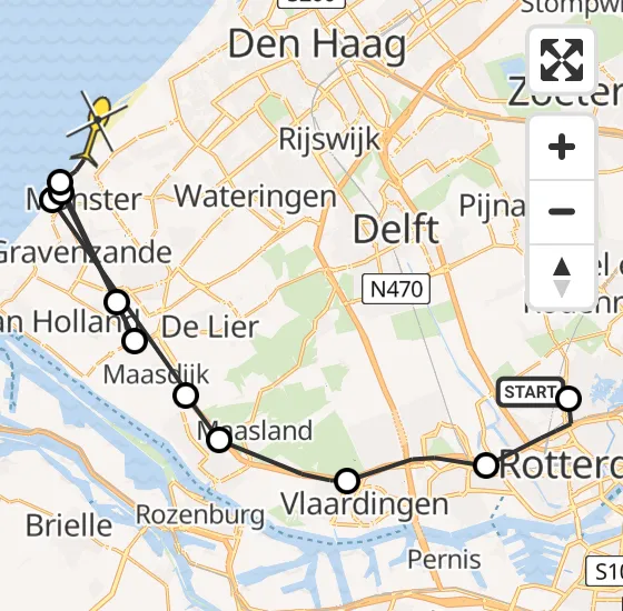 Vlucht Politiehelikopter PH-PXE van Rotterdam The Hague Airport naar Monster op dinsdag 15 oktober 2024 15:37