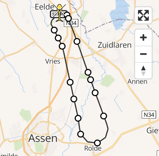 Vlucht Traumahelikopter PH-TTR van Groningen Airport Eelde naar Groningen Airport Eelde op dinsdag 15 oktober 2024 18:22