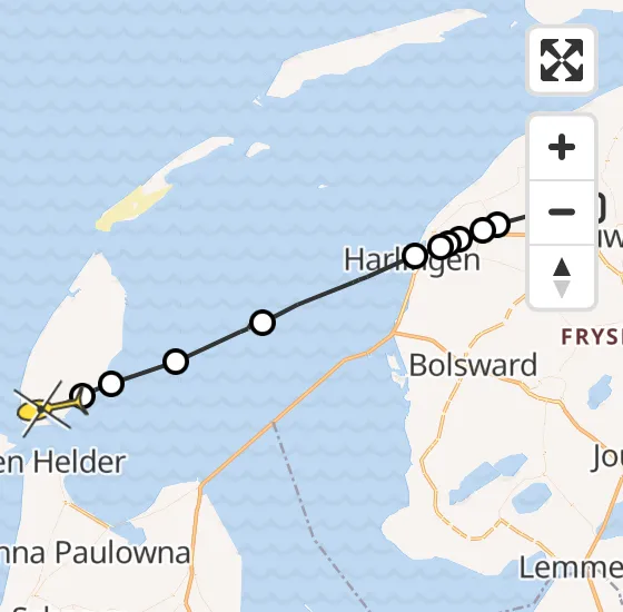 Vlucht Ambulancehelikopter PH-OOP van Bitgummole naar Den Hoorn op dinsdag 15 oktober 2024 20:16