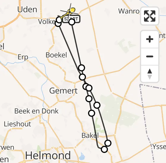 Vlucht Traumahelikopter PH-MAA van Vliegbasis Volkel naar Vliegbasis Volkel op dinsdag 15 oktober 2024 21:23