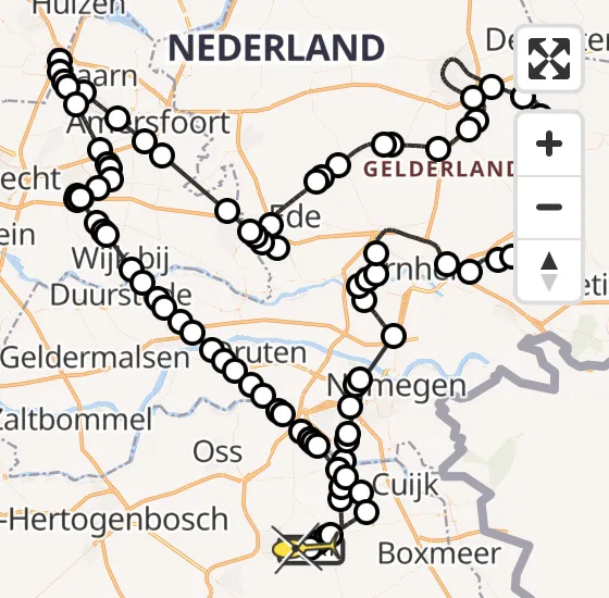 Vlucht Politiehelikopter PH-PXD van Vliegbasis Volkel naar Vliegbasis Volkel op dinsdag 15 oktober 2024 21:57