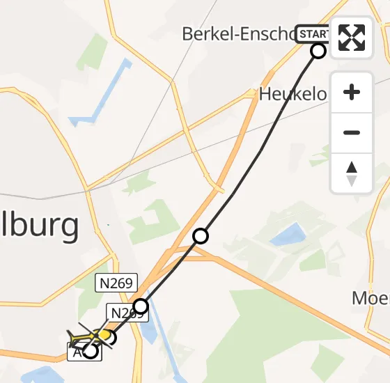 Vlucht Traumahelikopter PH-MAA van Oisterwijk naar Tilburg op woensdag 16 oktober 2024 8:23