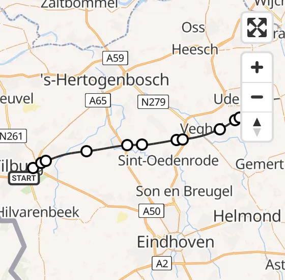 Vlucht Traumahelikopter PH-MAA van Tilburg naar Vliegbasis Volkel op woensdag 16 oktober 2024 8:34