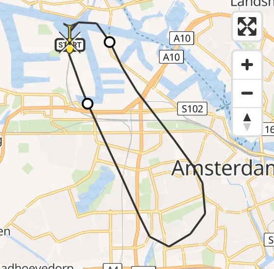 Vlucht Traumahelikopter PH-LLN van Amsterdam Heliport naar Amsterdam Heliport op woensdag 16 oktober 2024 9:22