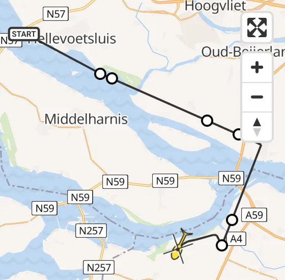 Vlucht Politiehelikopter PH-PXE van Hellevoetsluis naar Dinteloord op woensdag 16 oktober 2024 10:46