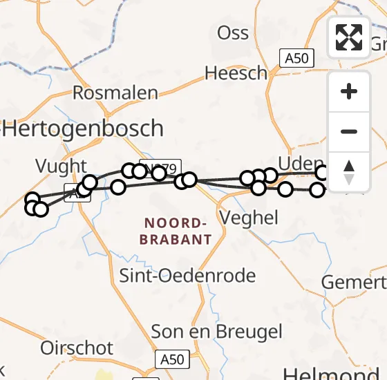 Vlucht Traumahelikopter PH-MAA van Vliegbasis Volkel naar Vliegbasis Volkel op woensdag 16 oktober 2024 11:29