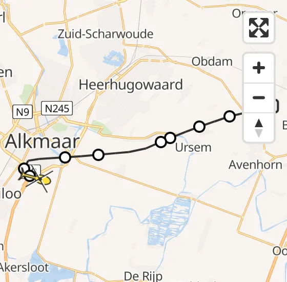 Vlucht Traumahelikopter PH-LLN van Spierdijk naar Alkmaar op woensdag 16 oktober 2024 11:46