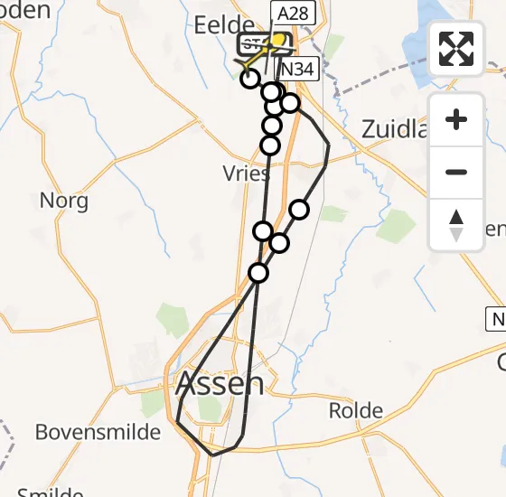 Vlucht Traumahelikopter PH-TTR van Groningen Airport Eelde naar Groningen Airport Eelde op woensdag 16 oktober 2024 12:08