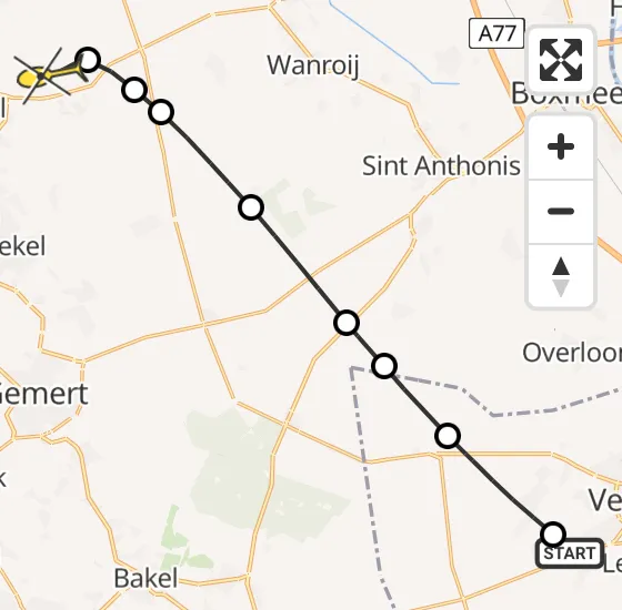 Vlucht Traumahelikopter PH-MAA van Heide naar Vliegbasis Volkel op woensdag 16 oktober 2024 12:42