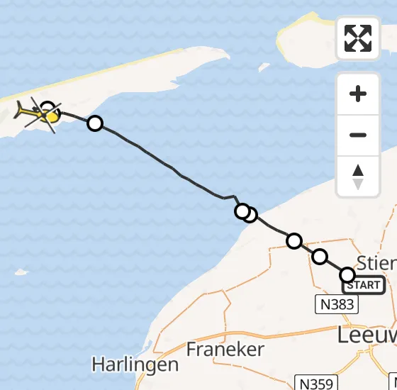 Vlucht Ambulancehelikopter PH-OOP van Bitgummole naar Midsland op woensdag 16 oktober 2024 12:53