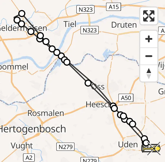 Vlucht Traumahelikopter PH-MAA van Vliegbasis Volkel naar Vliegbasis Volkel op woensdag 16 oktober 2024 17:10