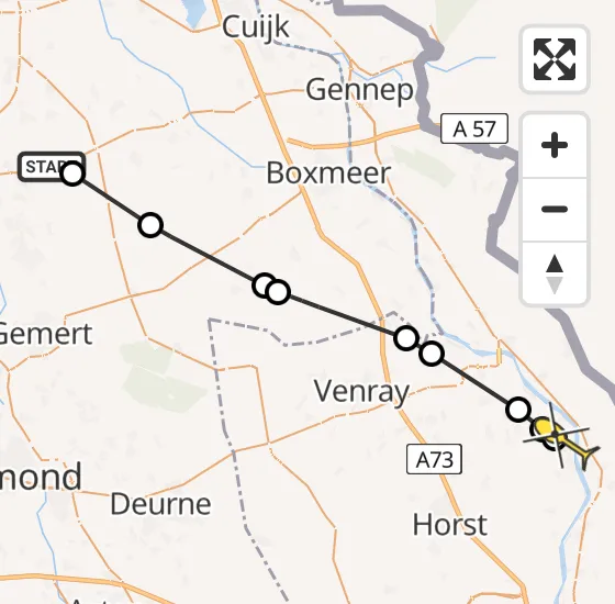 Vlucht Traumahelikopter PH-MAA van Vliegbasis Volkel naar Broekhuizenvorst op woensdag 16 oktober 2024 18:08