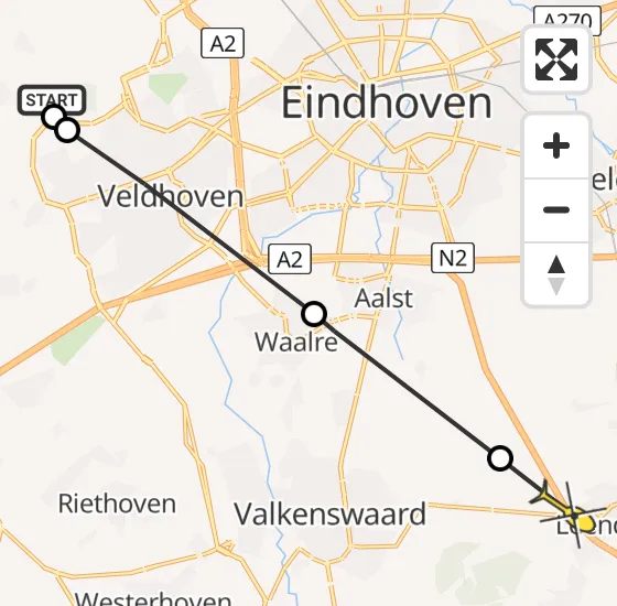 Vlucht Politiehelikopter PH-PXC van Eindhoven Airport naar Leende op woensdag 16 oktober 2024 18:31