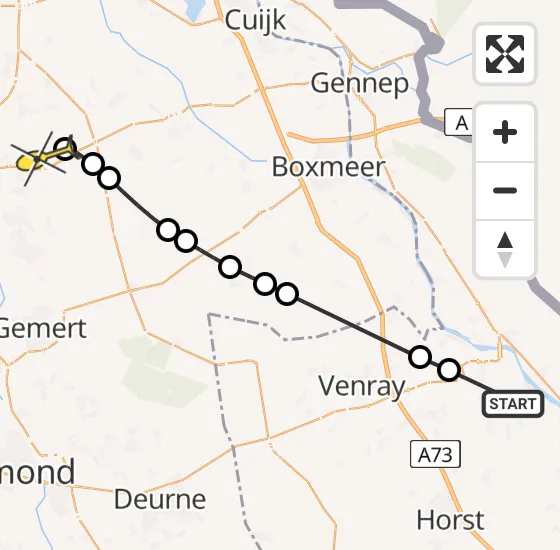 Vlucht Traumahelikopter PH-MAA van Blitterswijck naar Vliegbasis Volkel op woensdag 16 oktober 2024 18:41