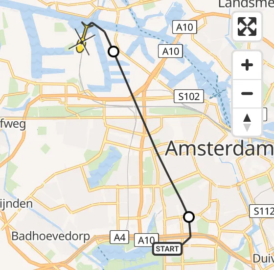 Vlucht Traumahelikopter PH-LLN van VU Medisch Centrum Amsterdam naar Amsterdam Heliport op woensdag 16 oktober 2024 22:38