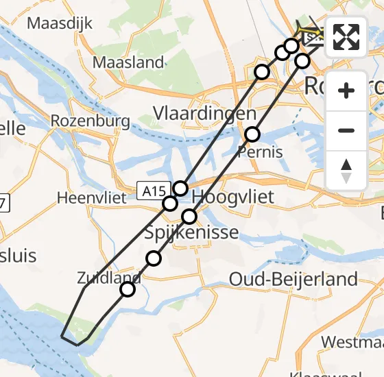 Vlucht Traumahelikopter PH-HVB van Rotterdam The Hague Airport naar Rotterdam The Hague Airport op woensdag 16 oktober 2024 23:52