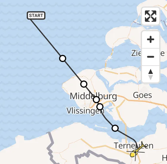 Vlucht Kustwachthelikopter PH-NCG van  naar Terneuzen op donderdag 17 oktober 2024 10:31