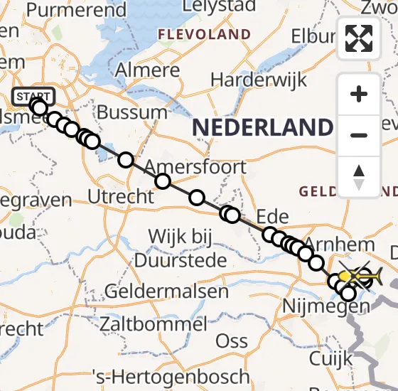 Vlucht Politiehelikopter PH-PXX van Schiphol naar Angeren op donderdag 17 oktober 2024 11:35