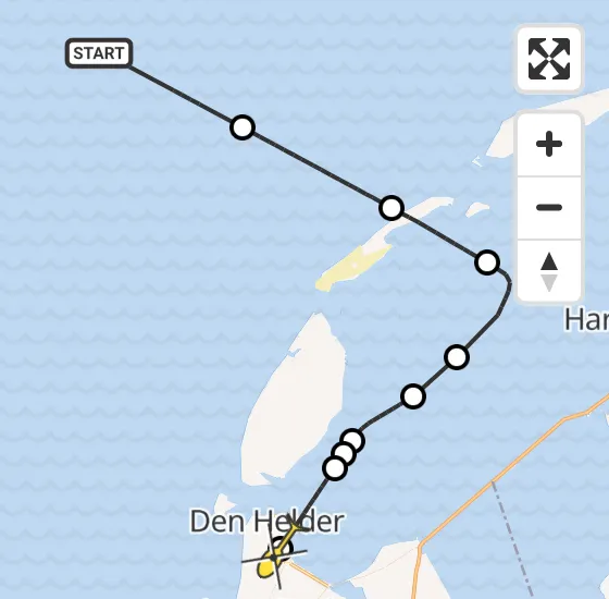 Vlucht Kustwachthelikopter PH-SAR van  naar Vliegveld De Kooy op donderdag 17 oktober 2024 14:02