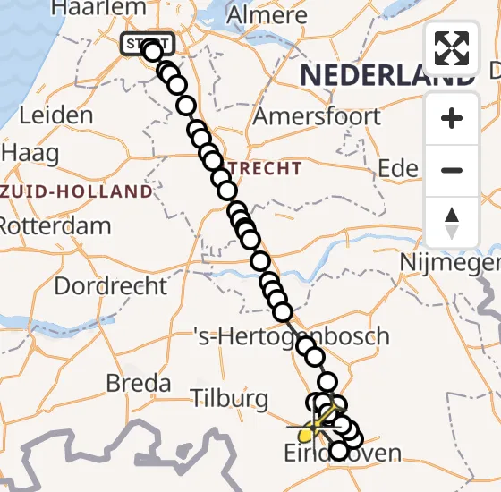 Vlucht Politiehelikopter PH-PXX van Schiphol naar Best op donderdag 17 oktober 2024 14:30