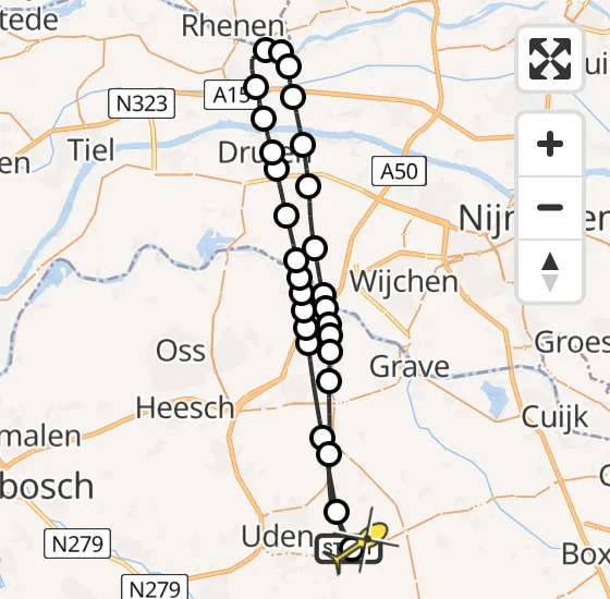 Vlucht Traumahelikopter PH-MAA van Vliegbasis Volkel naar Vliegbasis Volkel op donderdag 17 oktober 2024 14:40