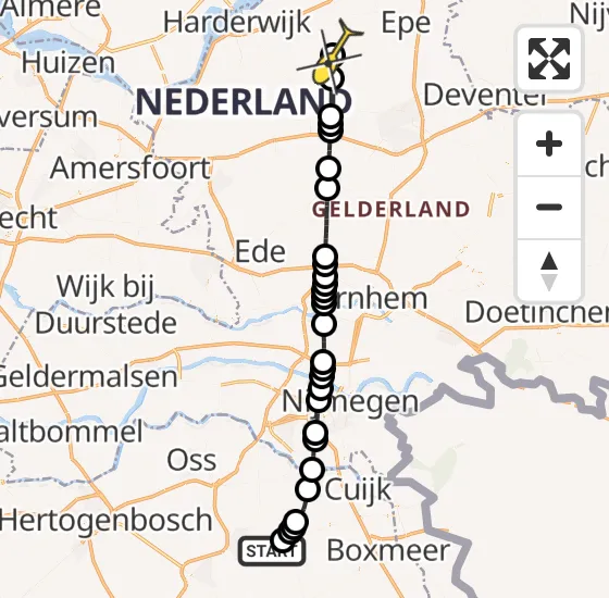 Vlucht Politiehelikopter PH-PXD van Vliegbasis Volkel naar Vierhouten op donderdag 17 oktober 2024 16:44