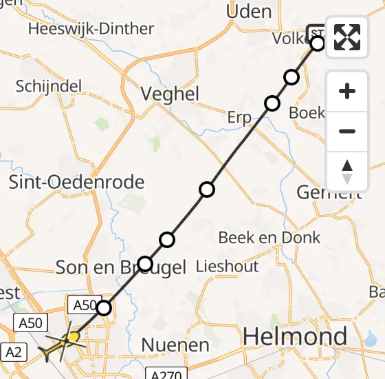 Vlucht Traumahelikopter PH-MAA van Vliegbasis Volkel naar Eindhoven op donderdag 17 oktober 2024 18:04