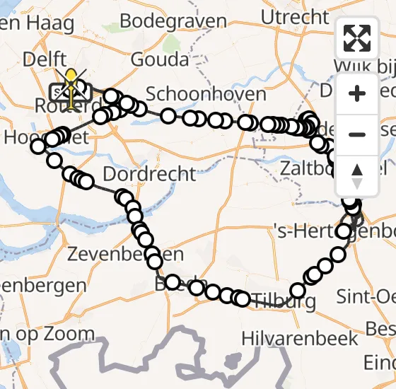 Vlucht Politiehelikopter PH-PXC van Rotterdam The Hague Airport naar Rotterdam The Hague Airport op donderdag 17 oktober 2024 18:55