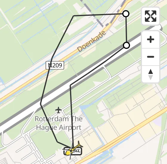 Vlucht Traumahelikopter PH-HVB van Rotterdam The Hague Airport naar Rotterdam The Hague Airport op donderdag 17 oktober 2024 23:25