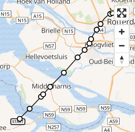 Vlucht Traumahelikopter PH-HVB van Nieuwerkerk naar Rotterdam The Hague Airport op vrijdag 18 oktober 2024 8:11