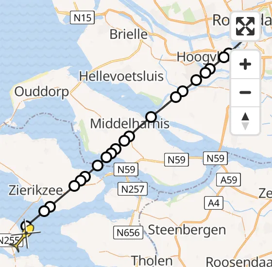 Vlucht Traumahelikopter PH-HVB van Erasmus MC naar Kats op vrijdag 18 oktober 2024 10:40